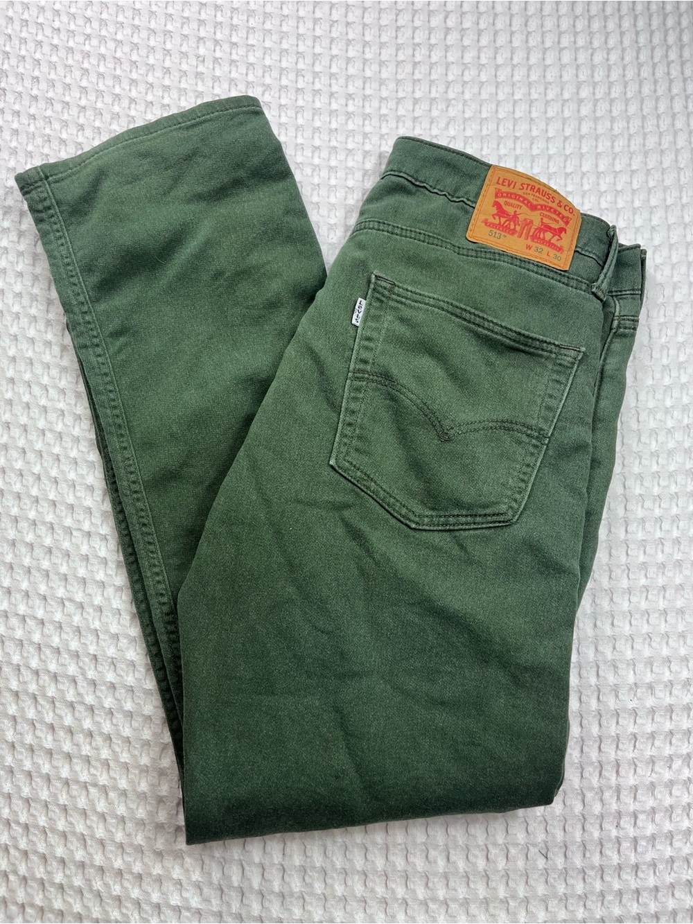 Levi’s 513 Slim Straight Green Jeans Men’s W32 L30 Stretch